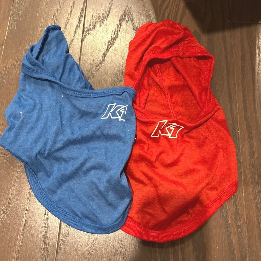 K1 Race Gear Balaclava Head Sock Set Blue and Red Racing Helmet Liners 2 Pack